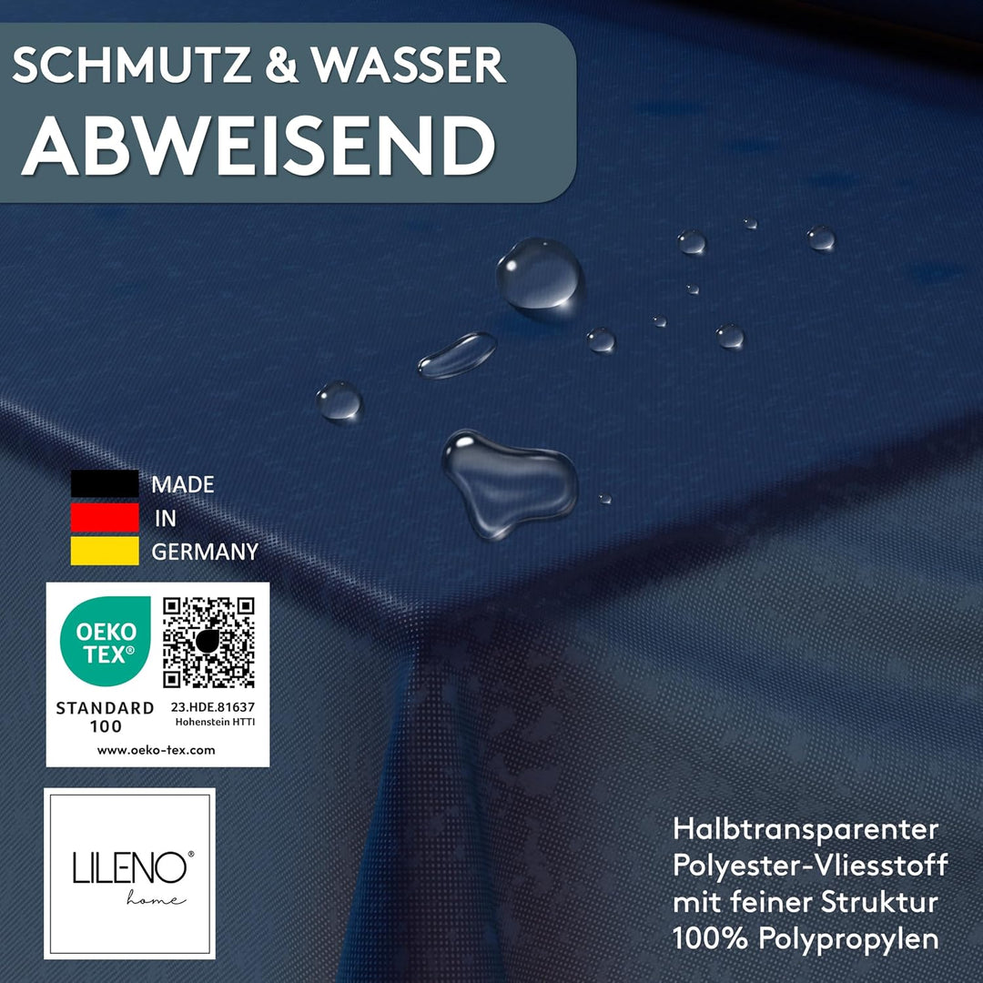 LILENO HOME Tischdeckenrolle 1,10 x 25 m - Tischdecke Dunkelblau aus Vlies - Stoffähnlich, abwaschba