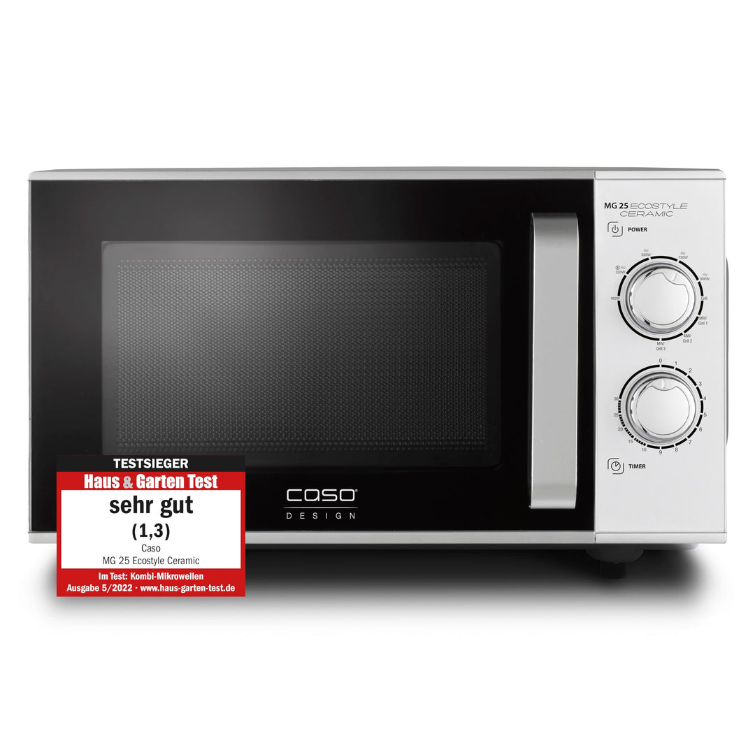 CASO MG 25 Ecostyle Ceramic - Design Mikrowelle mit Grill, grössere Nutzfläche dank CASOTEK Boden, 2
