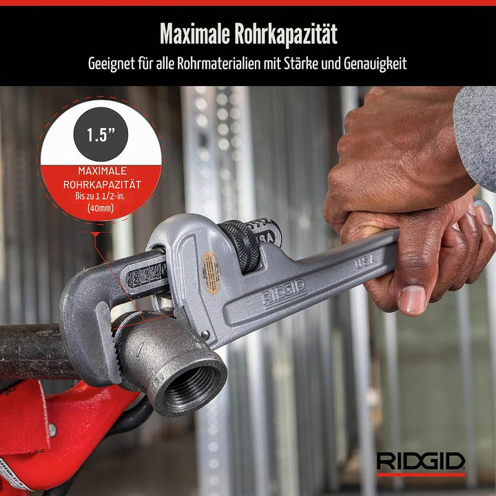 RIDGID 31090 Modell 810 gerade Aluminium-Rohrzange, 10" Sanitär-Schraubenschlüssel 10 inch, 10 inch