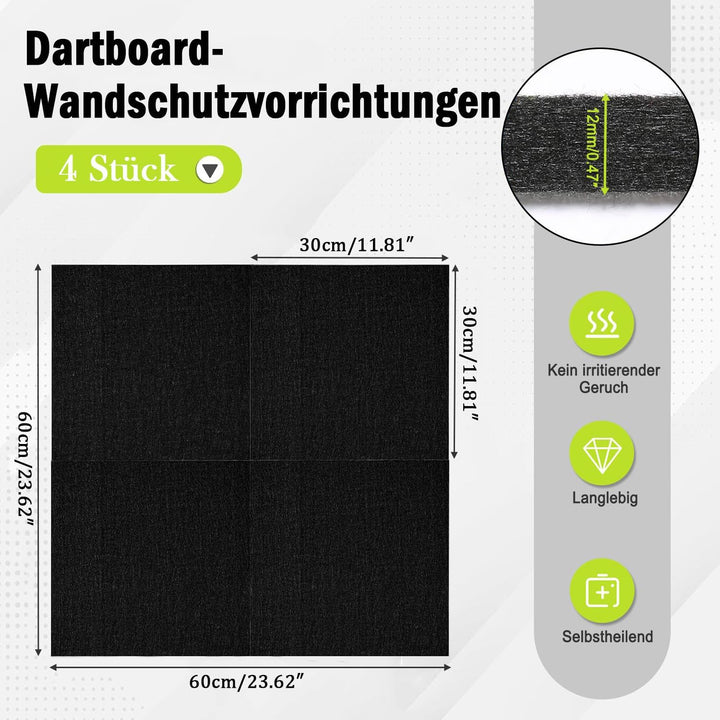 Exquilnova Dartboard-Wandschutz, Filz Dart Wandschutz Selbstklebend, Dartscheiben Umrandung, Wandumr