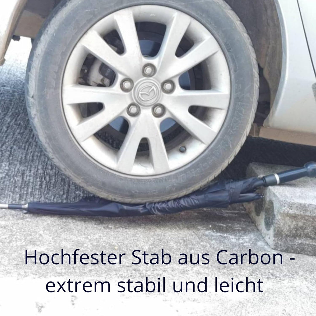 Sicherheitsschirm | Verteidigungsregenschirm + Videokurs | XXL Golf Regenschirm 103cm Lang | Regensc