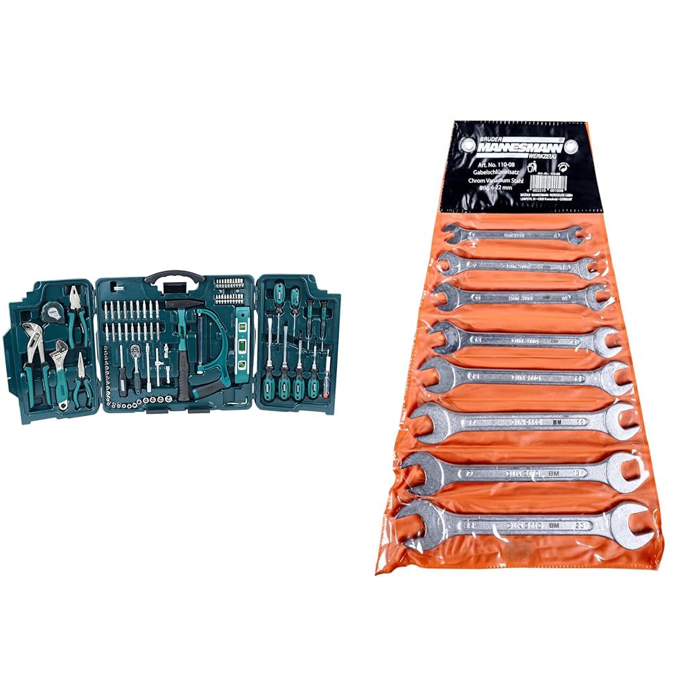 Brüder Mannesmann M29085 Premium Universal und Haushalts-Werkzeugkoffer, 89-tlg &amp; Werkzeug M 110-08