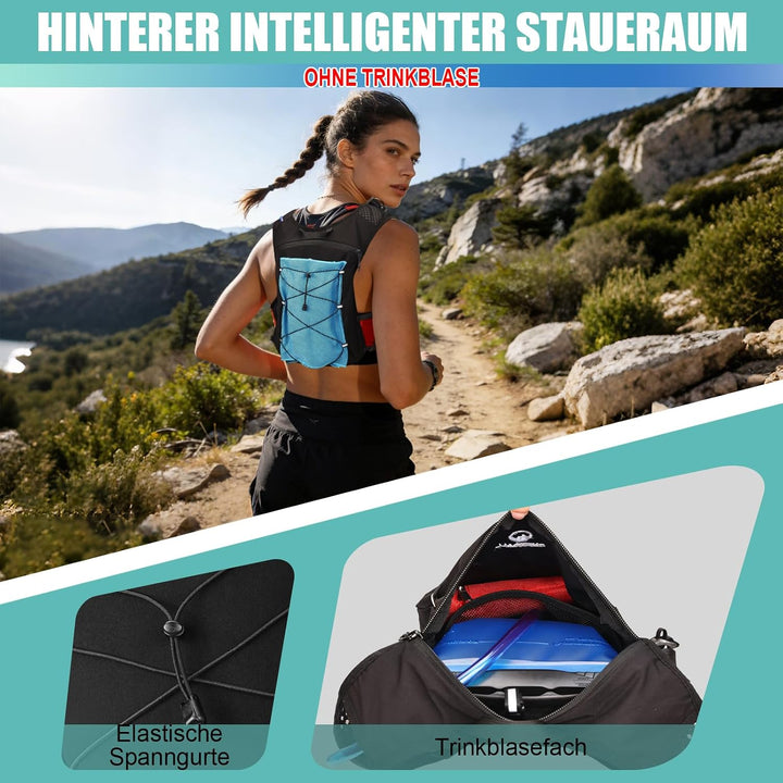 Laufweste Damen &amp; Herren mit 500ml Trinkflasche, Reflektierende Running Vest für Bessere Sichtbarkei