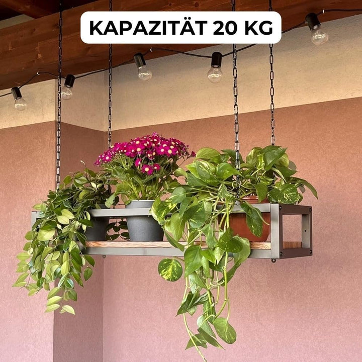 yelloo FLOWERS Hängendes Deckenregal mit Blumenketten für vertikale Garten Getränkehalter Flaschen B