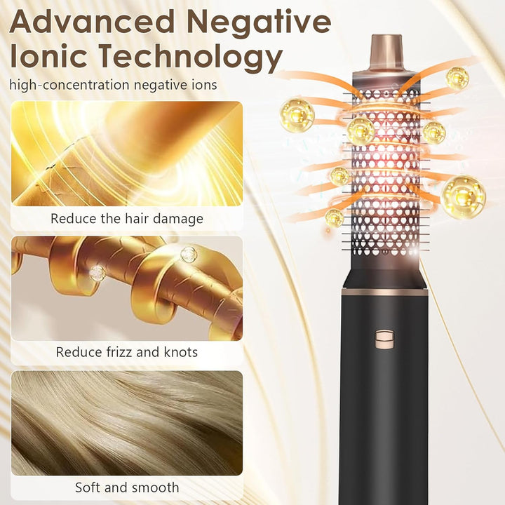HyAdierTech Hairstyler Set mit Lockenstab, 5 In 1 Airstyler Set mit Föhn, Föhnbürste, Warmluftbürste