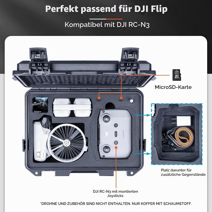 Lykus Titan FP110 Wasserdicht Tasche/Koffer/Case für DJI Flip Drohne und DJI RC 2/RC-N3, Unterstützu