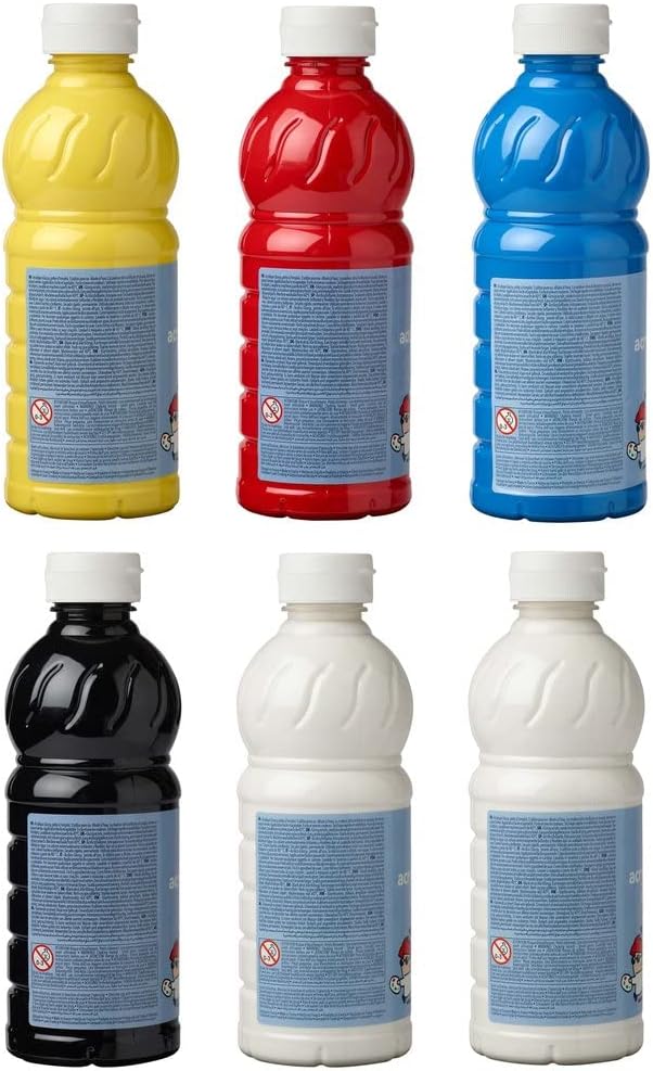 Lefranc & Bourgeois 188294 Glossy Acrylfarbe, 6 x 500 ml Flaschen 6 Farben A 500ml Flaschen 500 ml (