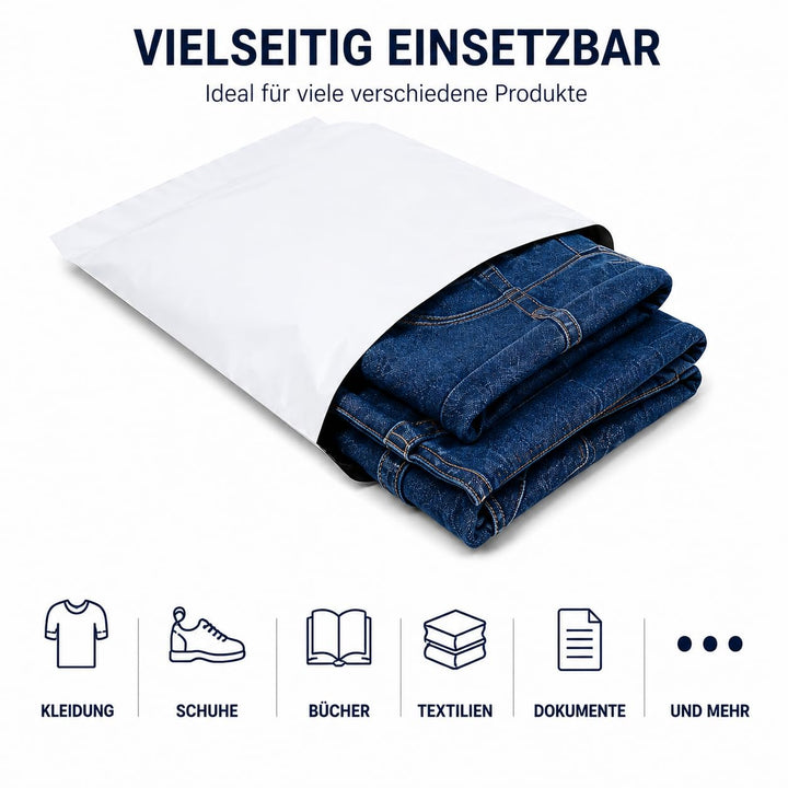 100 Weisse Plastik Versandtüten Versandbeutel Versandtaschen Folienversandtaschen LDPE Coex Folien 2