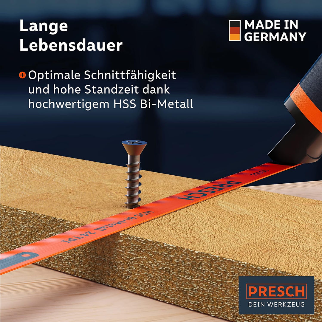 Presch Metallsägeblatt Set 300mm 6 Stk. - Original PUK Sägeblätter für 300mm Handsägen - Bi-Metallsä
