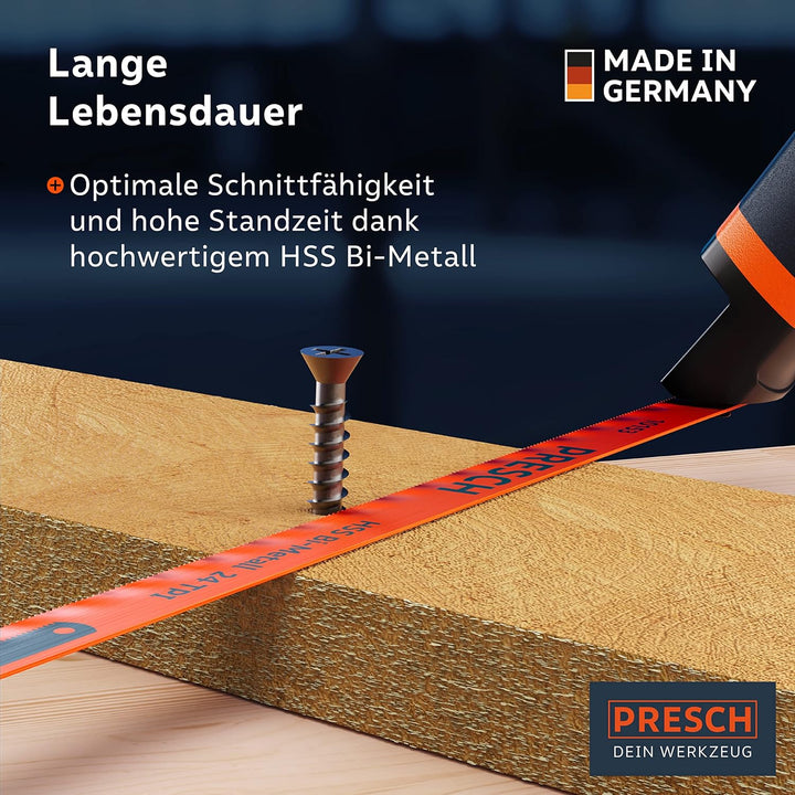 Presch Metallsägeblatt Set 300mm 6 Stk. - Original PUK Sägeblätter für 300mm Handsägen - Bi-Metallsä