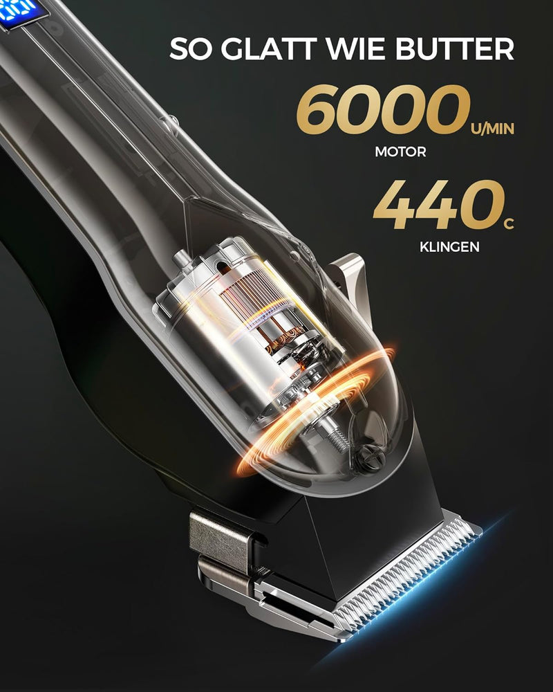 GLAKER Haarschneidemaschine für Herren + Haarschneider Kit, Akku-Friseur Professionelles Haarschneid