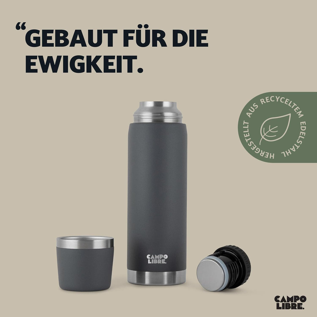 Campo Libre. Jaco® Thermoskanne 1L, 750ml, 500ml I Thermos mit Becher I Unsere Thermosflasche mind.