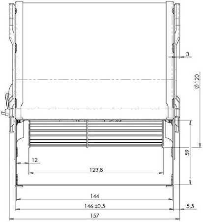 Easyricambi Zentrifugalventilator TRIAL CAD12R-001 für Pelletöfen, 164 mm Länge, 146x63 mm Mundstück