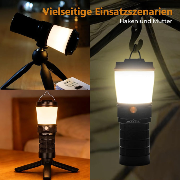 LeD Laterne 800 Lumen, Sofirn LT1 Wiederaufladbare Taschenlampe Laterne Campinglicht mit 8x Samsung