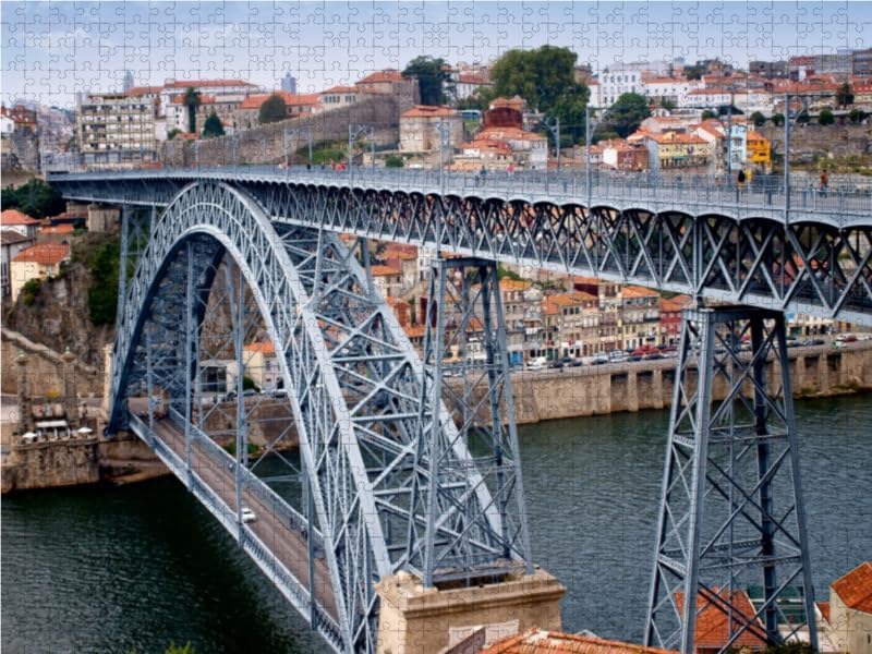 CALVENDO Puzzle Porto - Brücke Ponte Dom Luís I - Portugal 1000 Teile Lege-Grösse 64 x 48 cm Foto-Pu