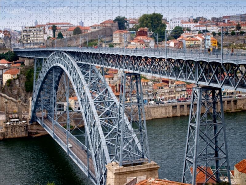 CALVENDO Puzzle Porto - Brücke Ponte Dom Luís I - Portugal 1000 Teile Lege-Grösse 64 x 48 cm Foto-Pu