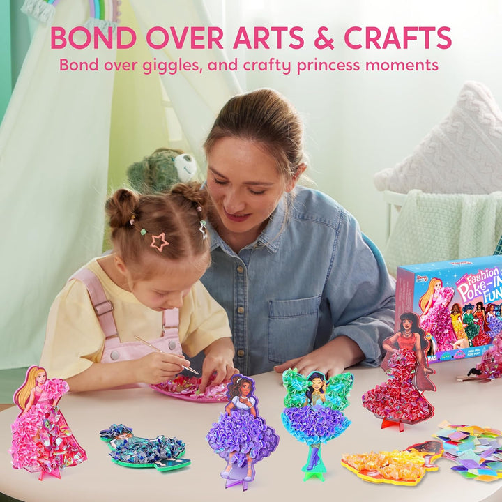 Klever Kits Poke-in Art Modemodelle, Prinzessinnen, sauberer Spass für Kinder, DIY-Bastelsets, kreat