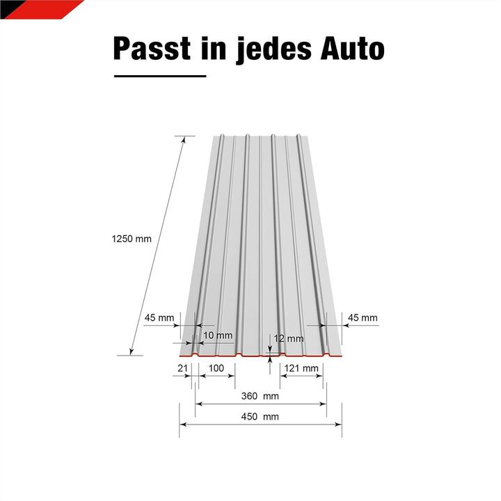SMART Cover Set H12 Plus, 12 x Trapez-Abdeckblech 125 x 45 cm 6,75 m² Stärke 0,35 mm inkl. Schrauben