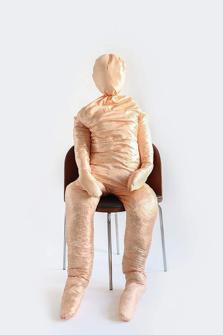 Folat 22428 Deko-Figur: lebensgrosse Dummy Puppe, Textil, befüllbar, Braun & Absperrband Gefahr/Dang