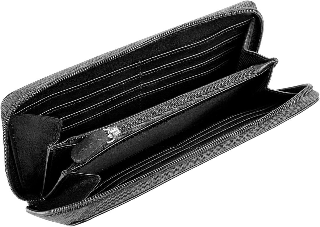 bruno banani Geldbörse Leder Echt Leder schwarz Damen - 020577, Schwarz