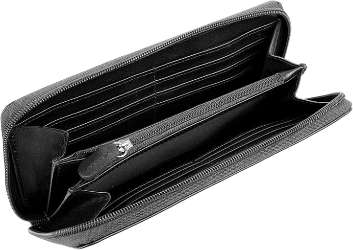 bruno banani Geldbörse Leder Echt Leder schwarz Damen - 020577, Schwarz