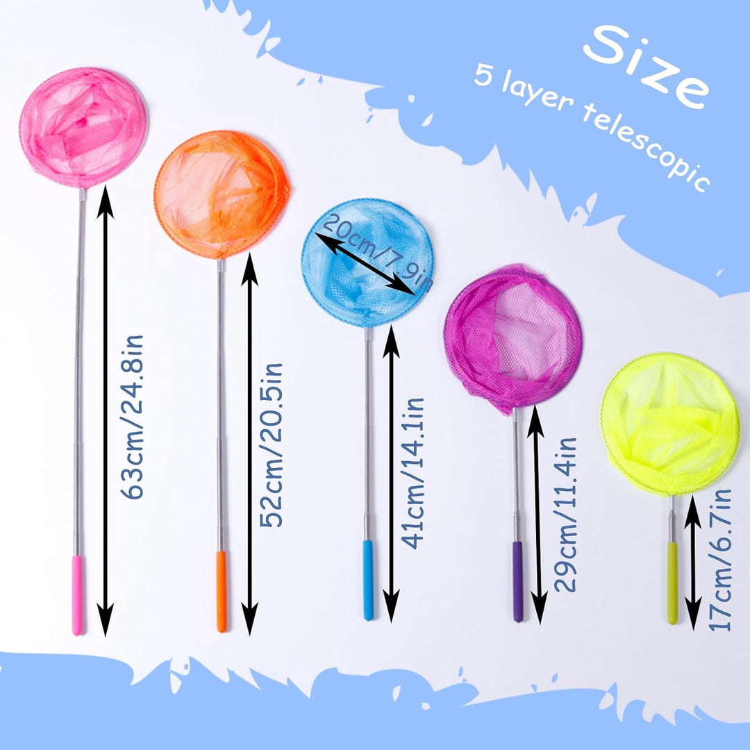 7 Sätze Kinder Kescher Set, Teleskop Schmetterlingsnetze, Kescher Teleskopierbar, Für Kinder Geeigne