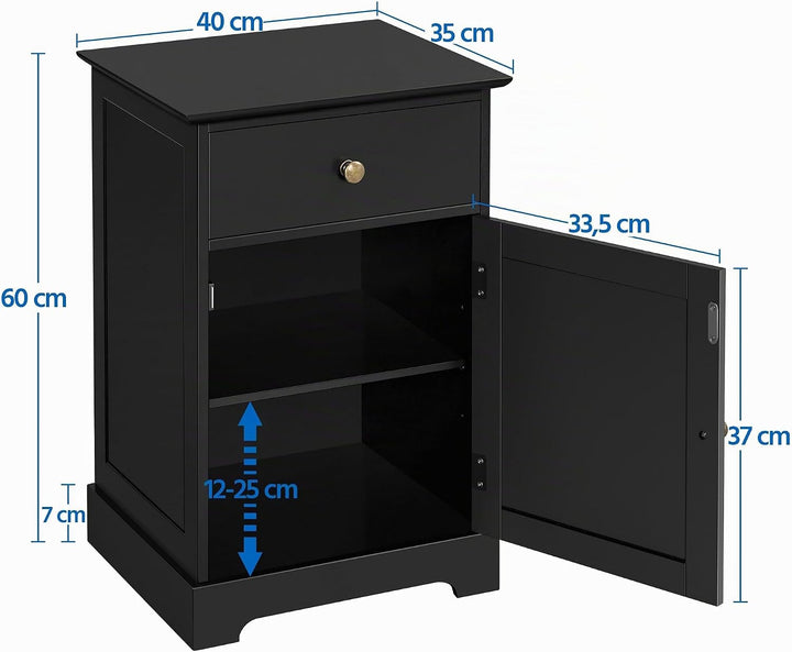 Yaheetech 2er Set Nachttisch Nachtschrank Nachtkommode mit Schublade und verstellbarem Einlegeboden