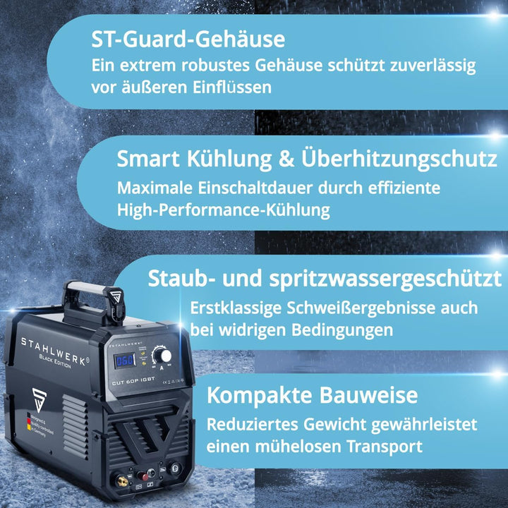 STAHLWERK CUT 60 Pilot IGBT Vollausstattung Plasmaschneider mit 60 Ampere Pilotzündung, bis 24 mm Sc