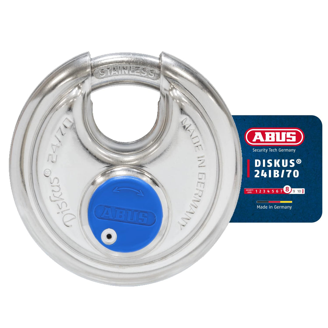 Abus - 24IB/60 60mm Diskus Vorhängeschloss Edelstahl Carded - ABU24IB60C 70mm, 70mm