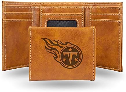 Rico Industries NFL Laser Engraved Tri-Fold Wallet, Brown Tennessee Titans, Tennessee Titans