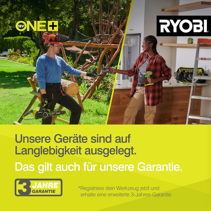 RYOBI 18 V ONE+ Akku-Handkompressor R18PI-0 (max. Druck 10,3 bar, 50 cm Druckluftschlauch, ohne Akku