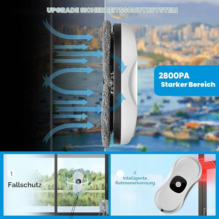 Fensterputzroboter Fensterroboter Automatischer Fensterputzer mit Doppelstrahl Sprühfunktion, Fenste