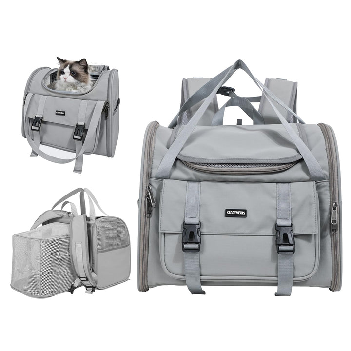 Erweiterbarer Katzenrucksack &amp; Hunderucksack, bis 8 kg (Grau), Grau