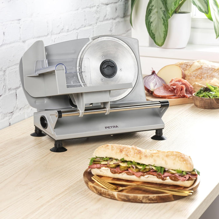 Petra PT4636VDE Elektrischer Allesschneider – Küchenschneidemaschine, Brot, Käse, Fleisch, Wurstschn