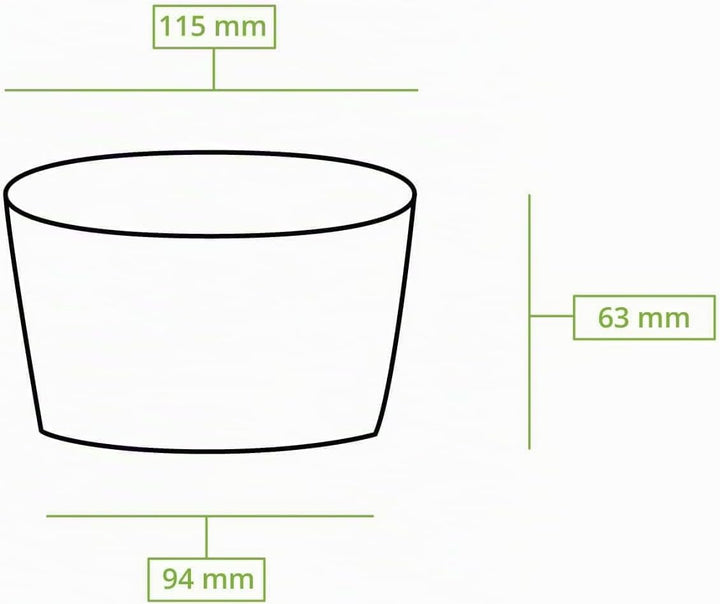 BIZOYG ecológico universal cartón desechable cuencos helado, postre, Fingerfood, Snacks 25x tazones