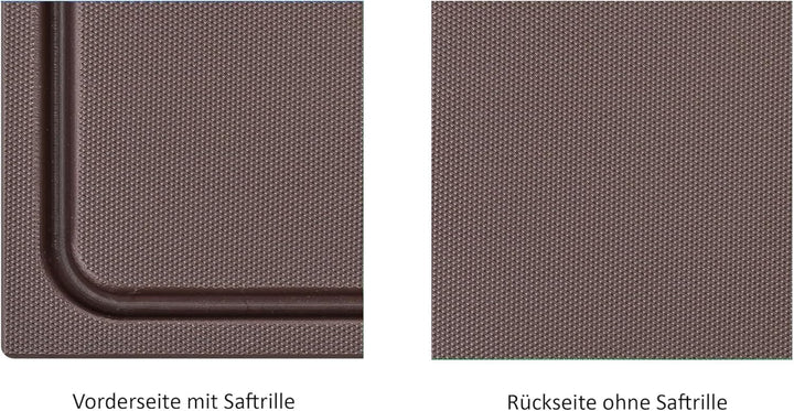 stabiles Schneidebrett Kunststoff | Braun 35x25x2 cm | Spülmaschinenfest, EXTRA dick, messerschonend