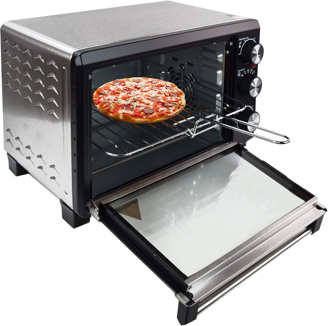 Syntrox Germany 18 Liter Mini Stand Backofen mit Umluft und Drehspiess Miniofen Minibackofen Pizzaof