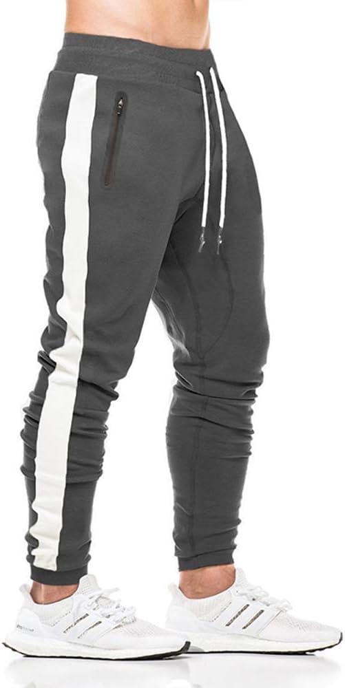 Tansozer Jogginghose Herren Trainingshose Baumwolle Fitness Hosen Herren mit Reissverschlusstaschen