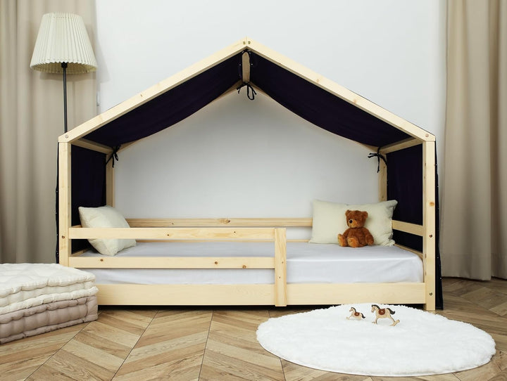Lovely Hippo Hausbett Himmel - 100% Baumwolle Betthimmel Hausbett aus Musselin - Bett Vorhang Kinder