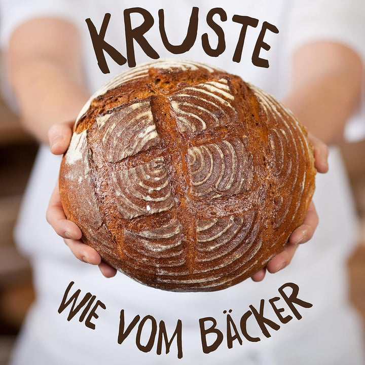 riijk Gärkorb 2er Set + Teigschaber, 2 Gärkörbe für Brot und Brotteig - Peddigrohr (rund, 22 und 25