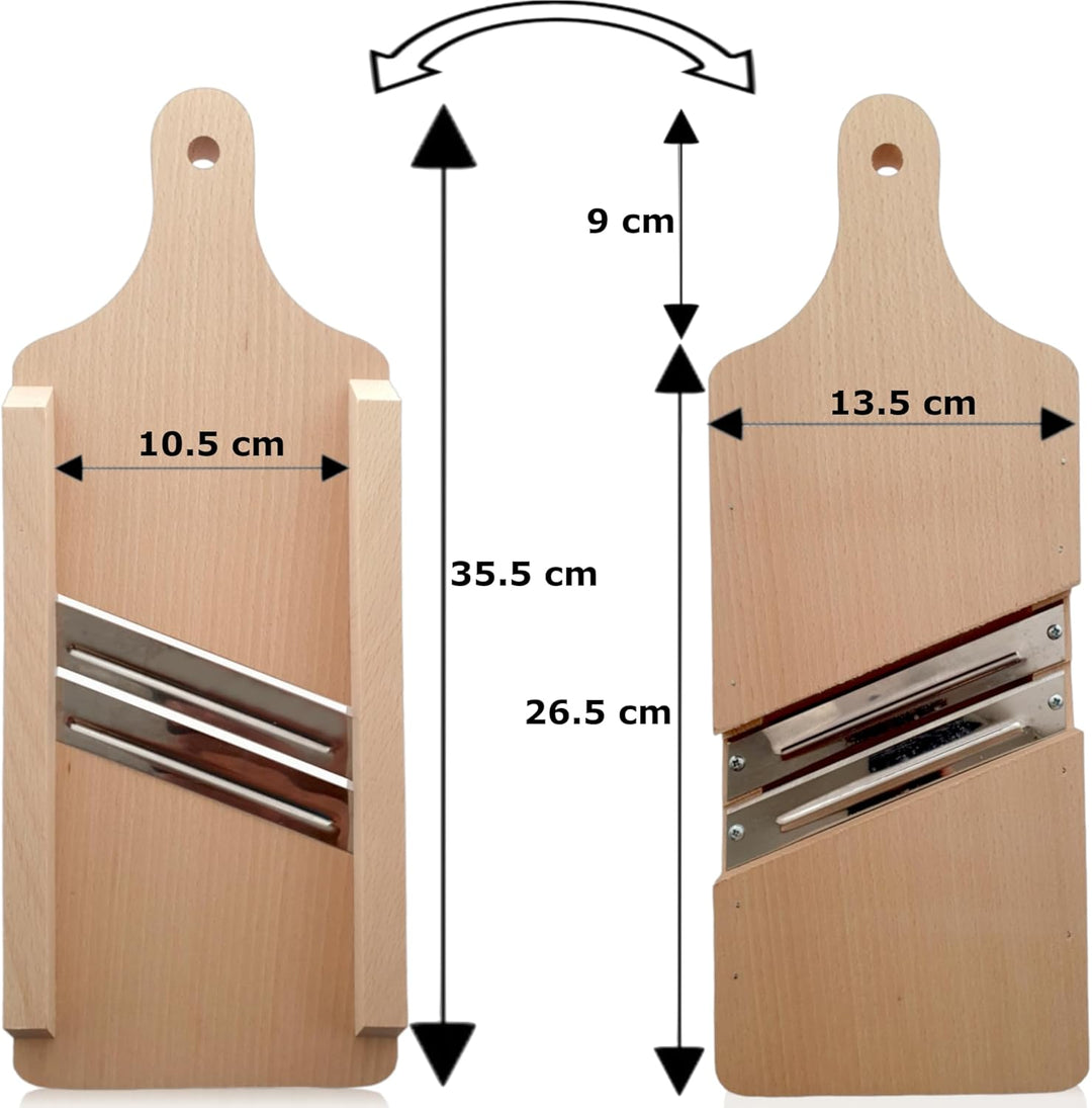OSTENTO Krauthobel | Mandoline Gemüsehobel Holz - Kohlhobel Kohlreibe Kohlschneider Krautschneider G