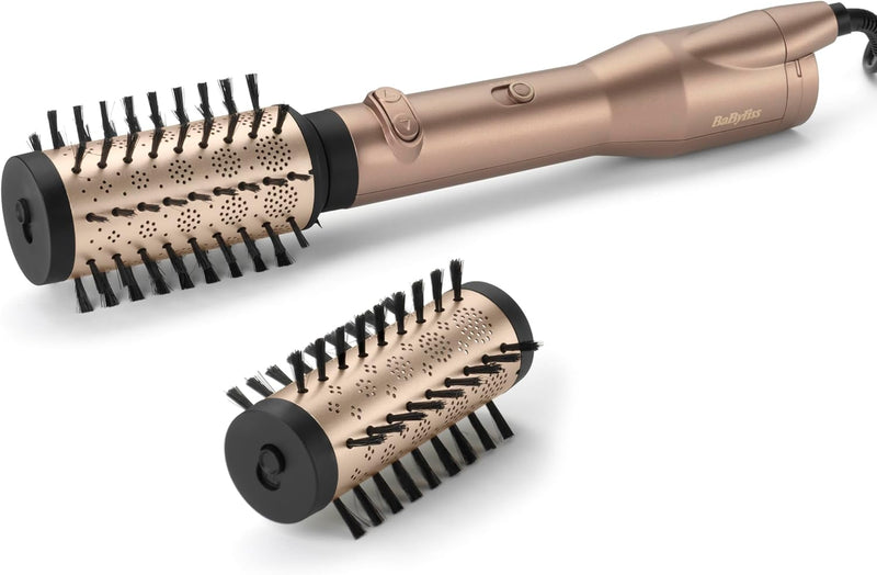 BaByliss Big Hair Dual Rotierende Warmluftbürste, Föhnbürste mit Ionen-Technologie, 2 Aufsätze für m