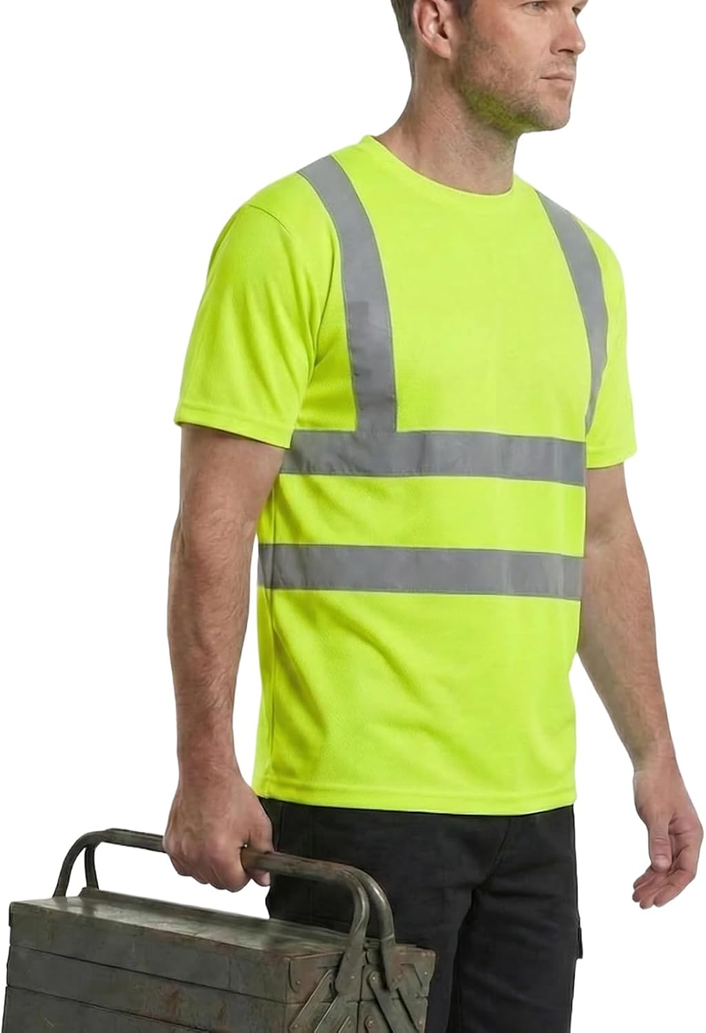 HYCOPROT Warnschutz T-Shirt Warnweste Reflektierend Warnweste Atmungsaktiv Leicht Kurzarmshirt Kurza