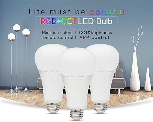 LIGHTEU®, 2x 12W E27 Milight Miboxer WiFi E27 12W 2.4G RF Fernbedienung RGBCCT LED Lampe leuchtet mi