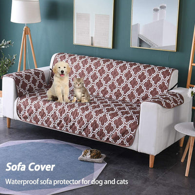 PETCUTE Sofabezüge Sofabezug 3-Sitzer,Sofahusse Sessel Bezug Couchbezug Gesteppte Sofaschoner Sofa b