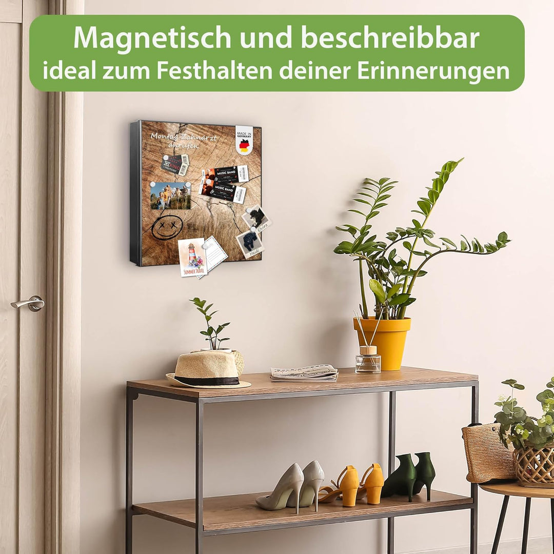 banjado Grosser Schlüsselkasten Metall - Schlüsselbox 30x30cm mit 32 Haken - Schlüsselkasten modern