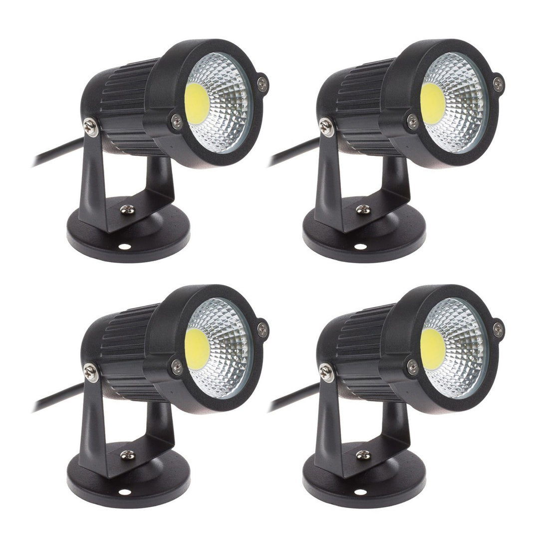 4er 5W LED Gartenleuchte mit Base Gartenstrahler IP65 wasserdicht 85-265V/AC für Garten, Terrasse, P