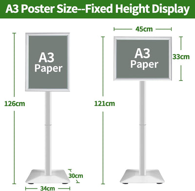 VAIIGO Heavy Duty Sign Holder Poster Stand, Adjustable Menu Display Stand Floor Standing Sign Holder