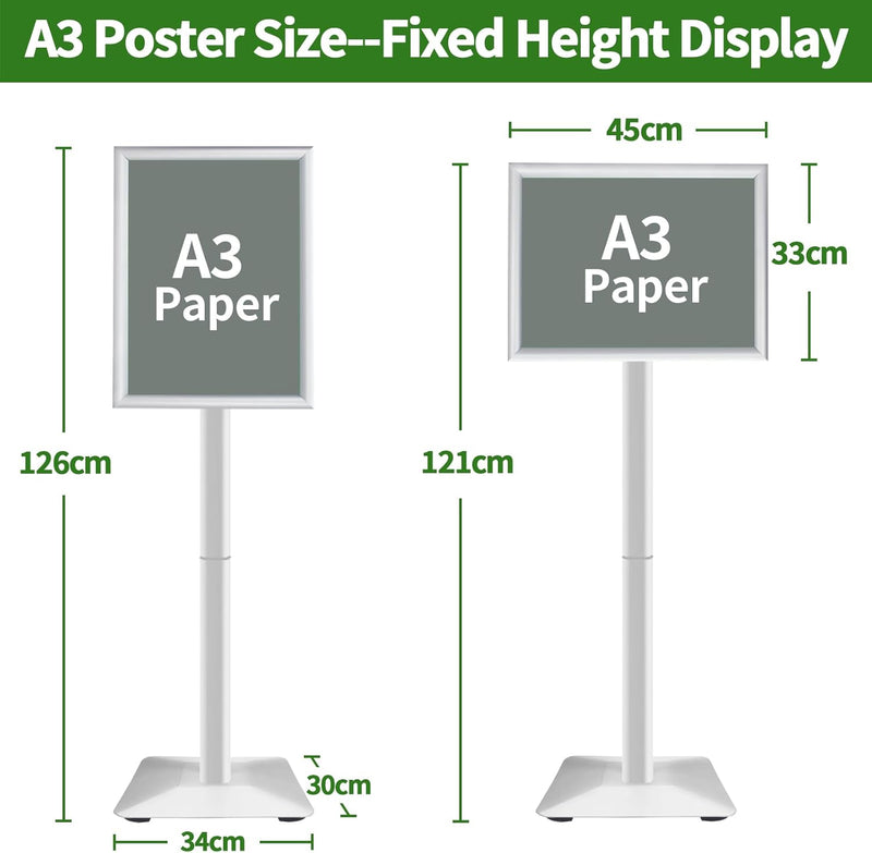 VAIIGO Heavy Duty Sign Holder Poster Stand, Adjustable Menu Display Stand Floor Standing Sign Holder