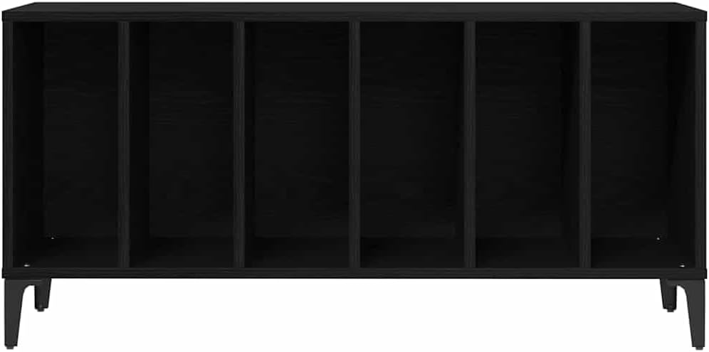 vidaXL Schallplattenschrank Schwarz Eichen-Optik 100 x 38 x 48 cm, Moderner rechteckiger Stauraum, v